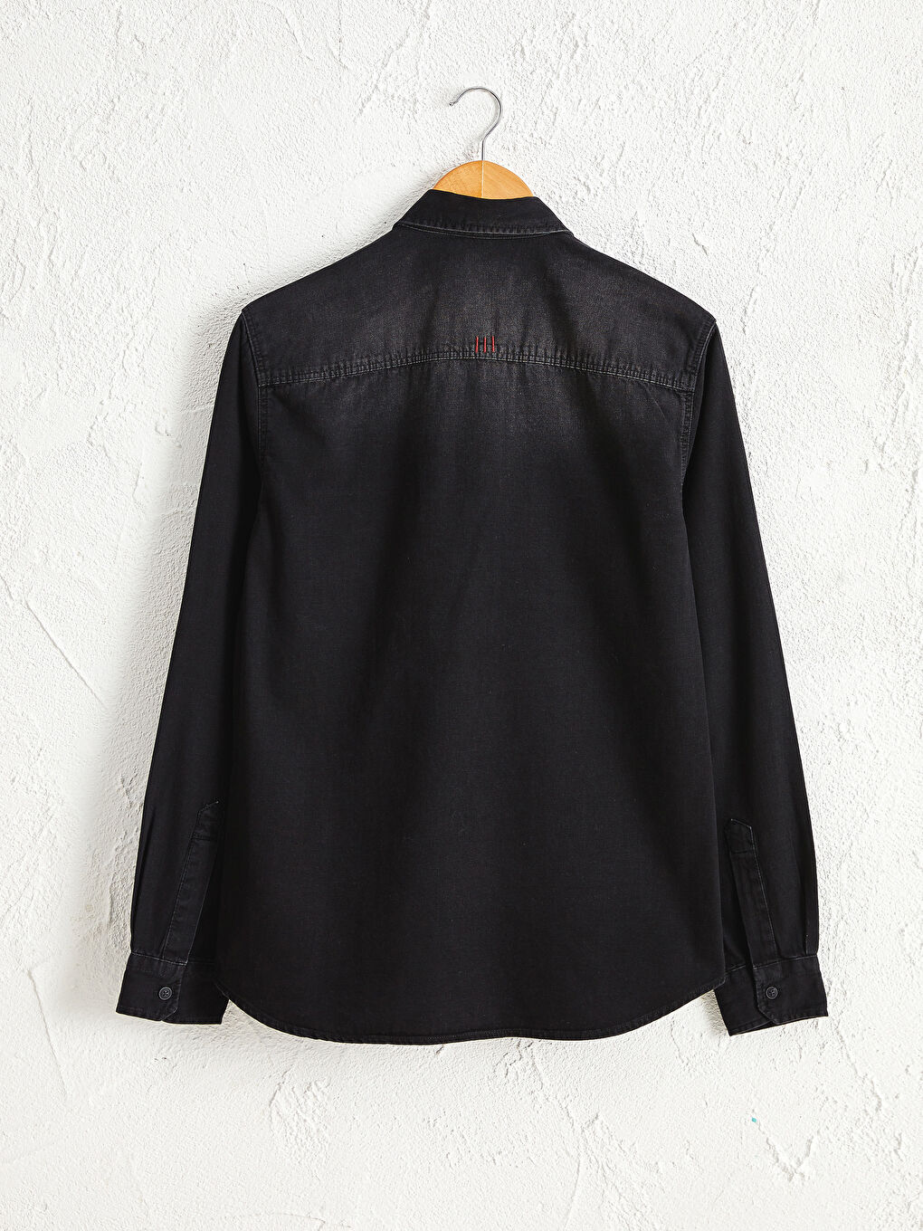 Slim Fit Long Sleeve Men's Denim Shirt-7