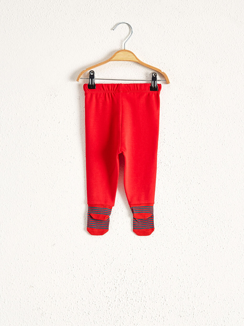 Kırmızı Erkek Bebek Yılbaşı Temalı Çoraplı Pijama Alt 2'li-4