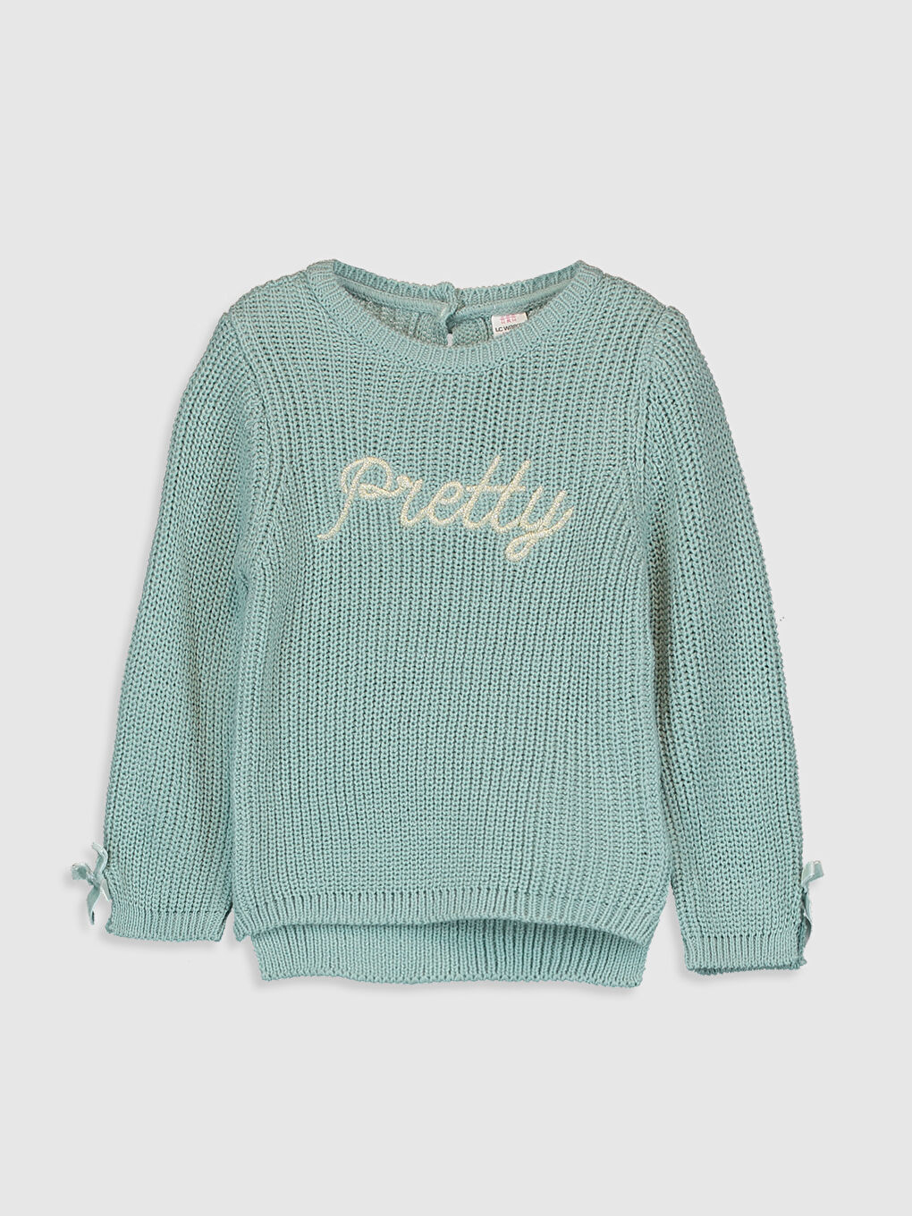 Mavi Bisiklet Yaka Uzun Kollu Kız Bebek Kazak