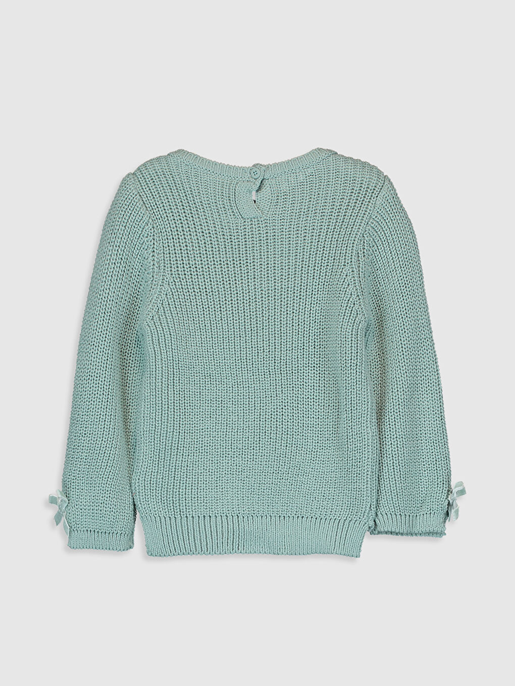 Mavi Bisiklet Yaka Uzun Kollu Kız Bebek Kazak-1