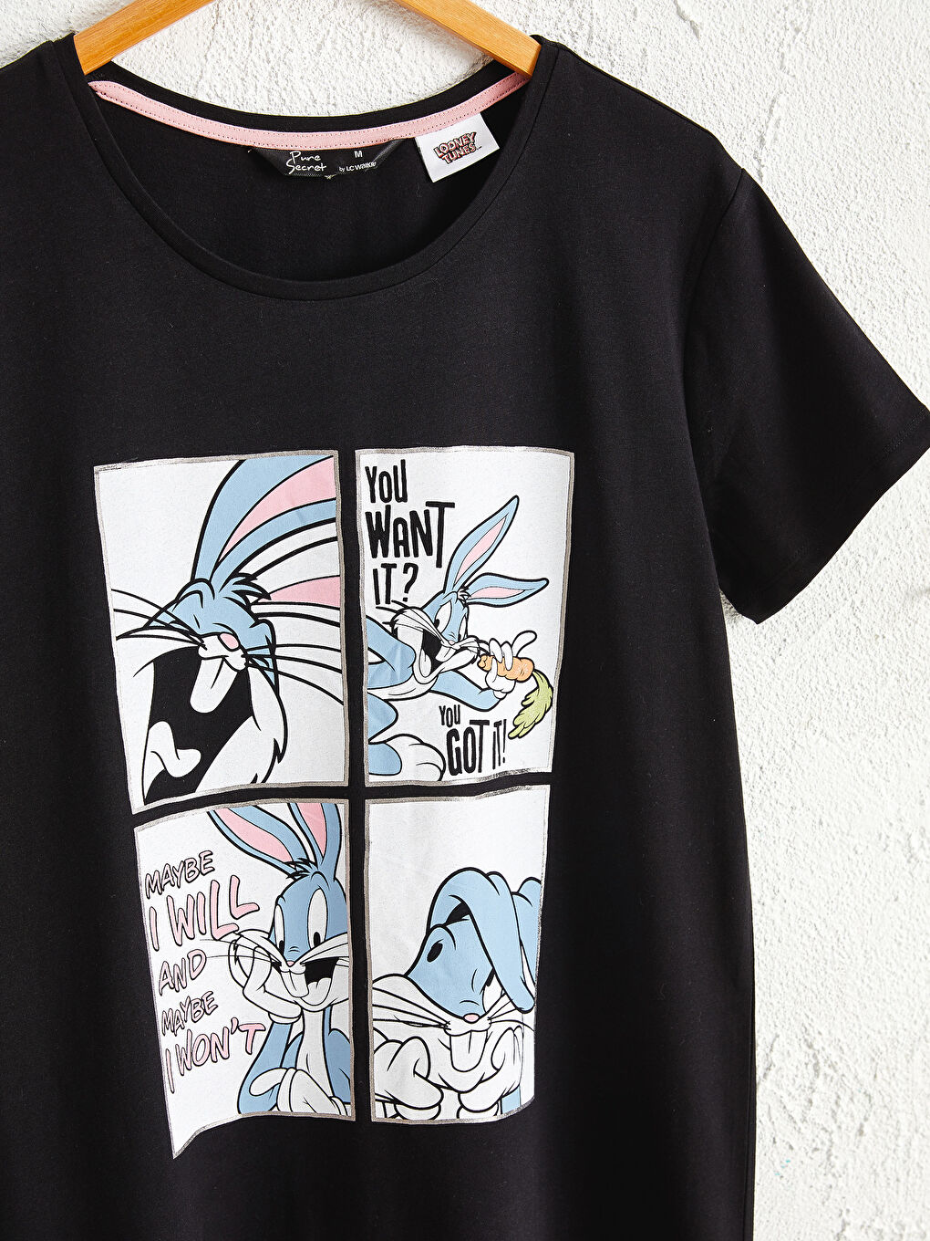 LCW DREAM Siyah Bugs Bunny Baskılı Pamuklu Gecelik - 2