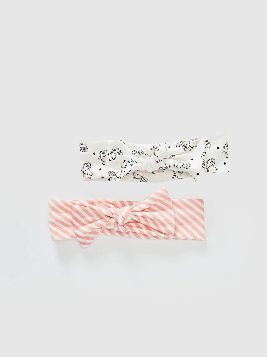 Bandeau Cheveux Bébé Fille en Jersey avec Nœud Détail Organique 2 Pièces