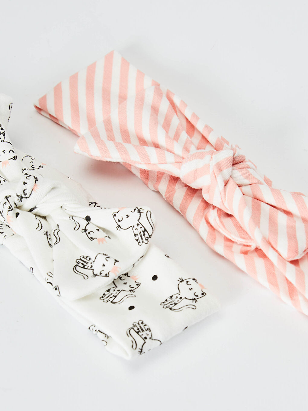 Bandeau Cheveux Bébé Fille en Jersey avec Nœud Détail Organique 2 Pièces-1