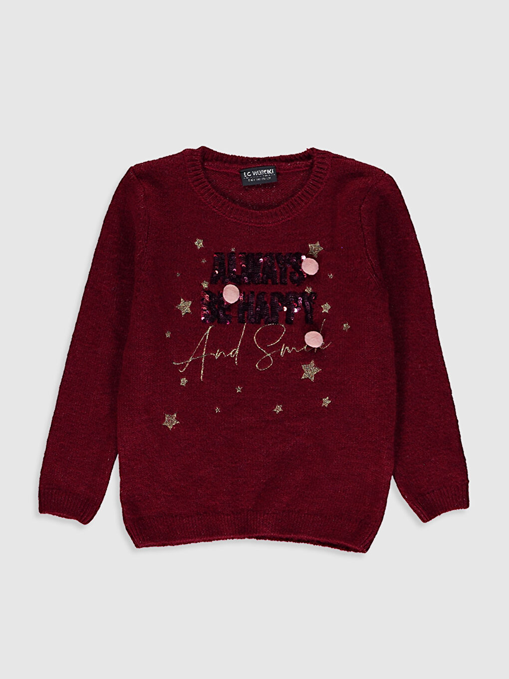 Қыздарға арналған өрнекті трикотаж жемпір