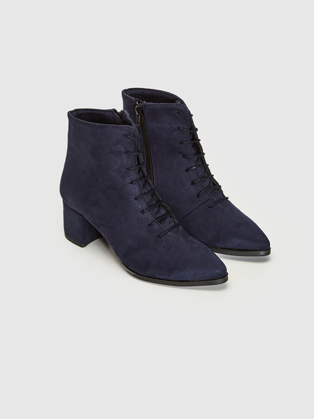 Lacivert Kadın Sivri Burun Topuklu Bot