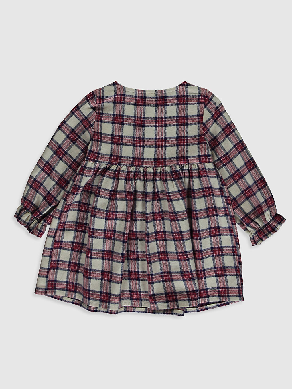 Robe en flanelle à carreaux pour bébé fille-1