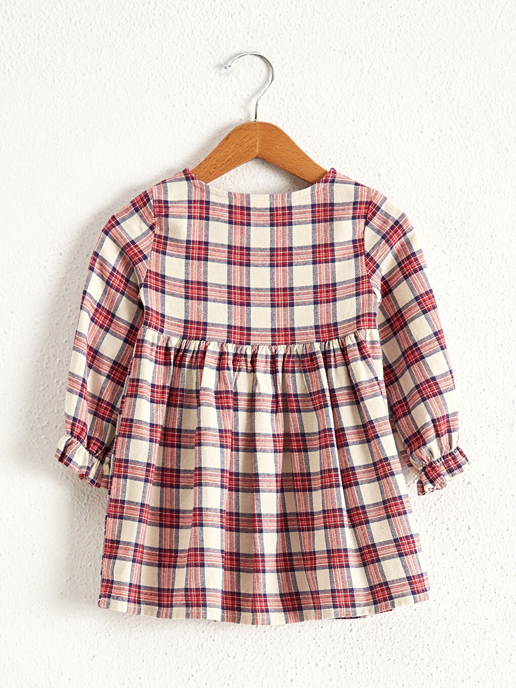 Robe en flanelle à carreaux pour bébé fille-2