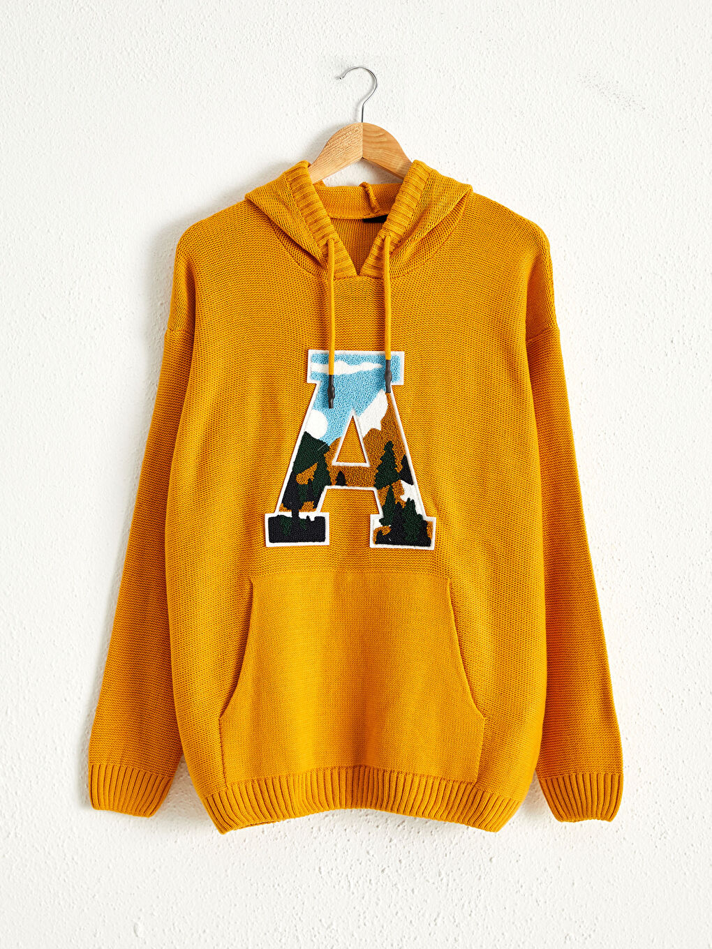 Pulover Gros din Tricot cu Glugă