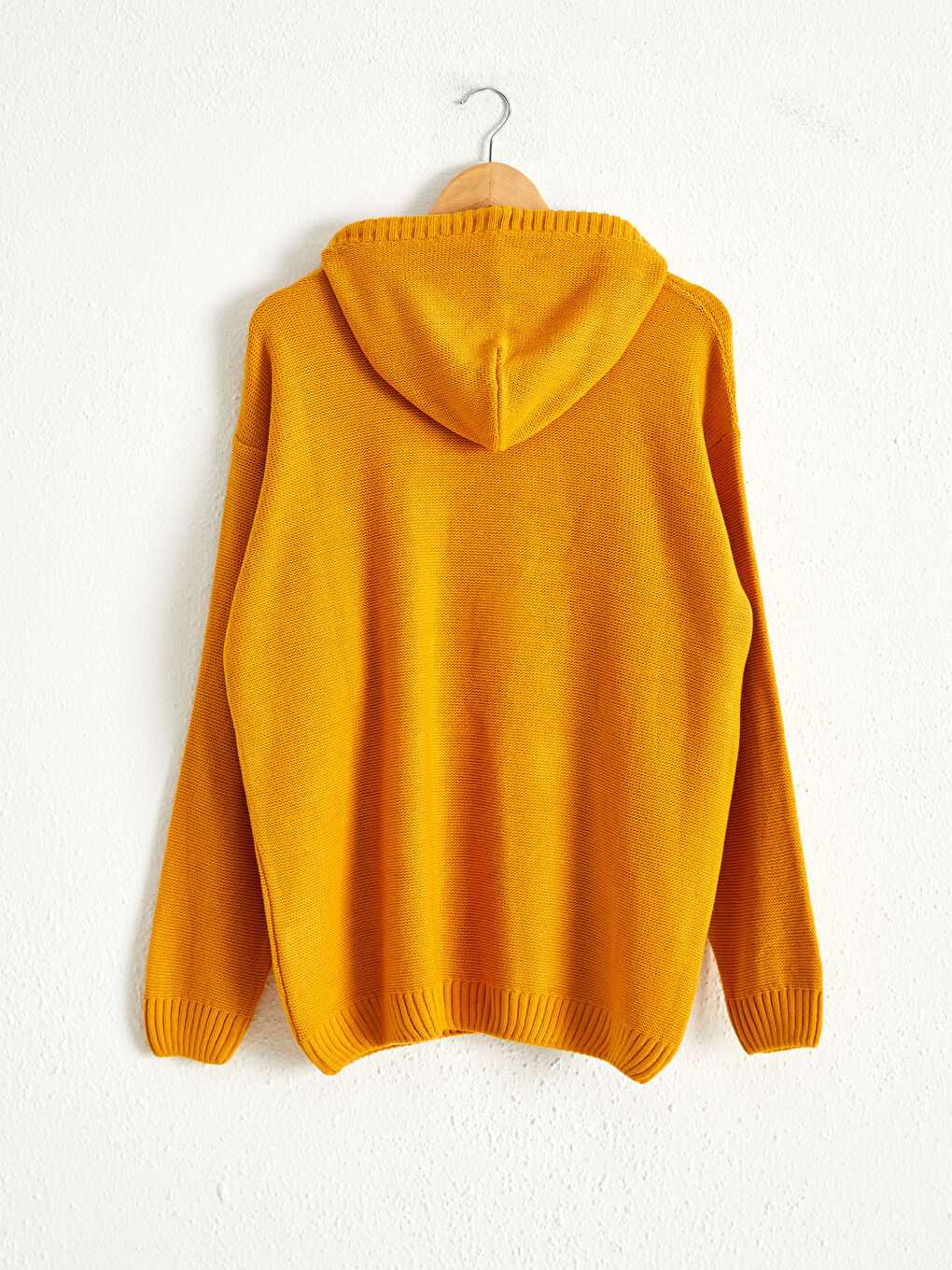 Pulover Gros din Tricot cu Glugă-2