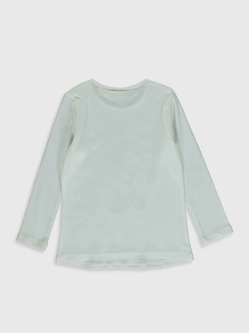 Ekru Kız Çocuk Mickey Mouse Baskılı Pamuklu Tişört-1