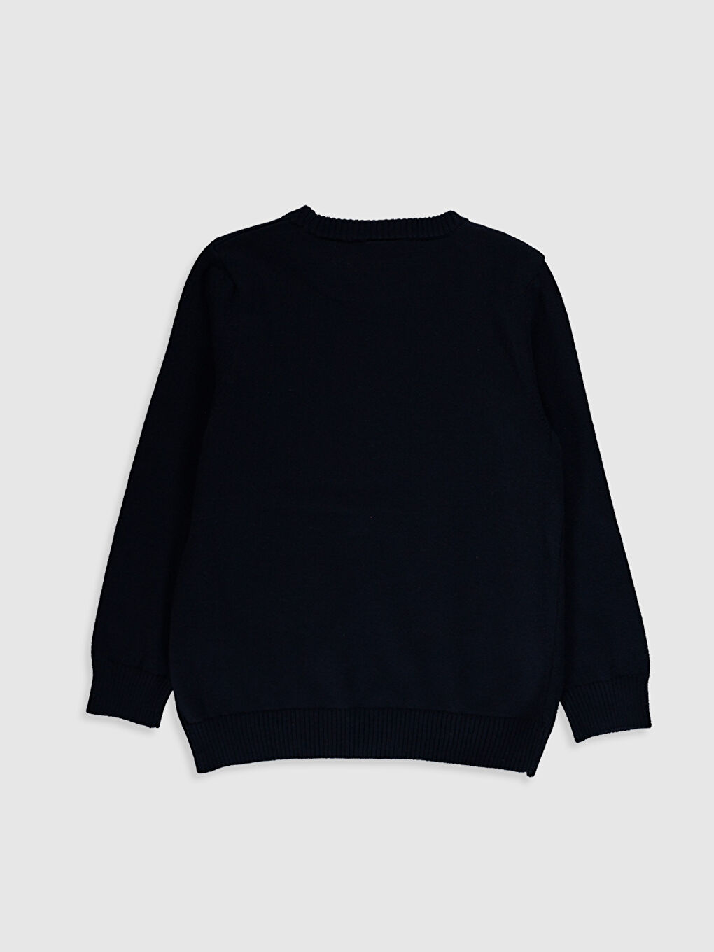 Lacivert Erkek Çocuk İnce Triko Kazak-1