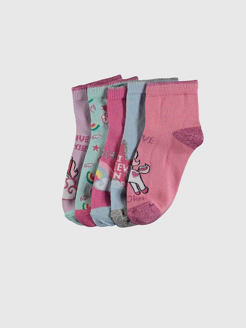 Chaussettes de Cheville pour Filles Lot de 5 Pièces