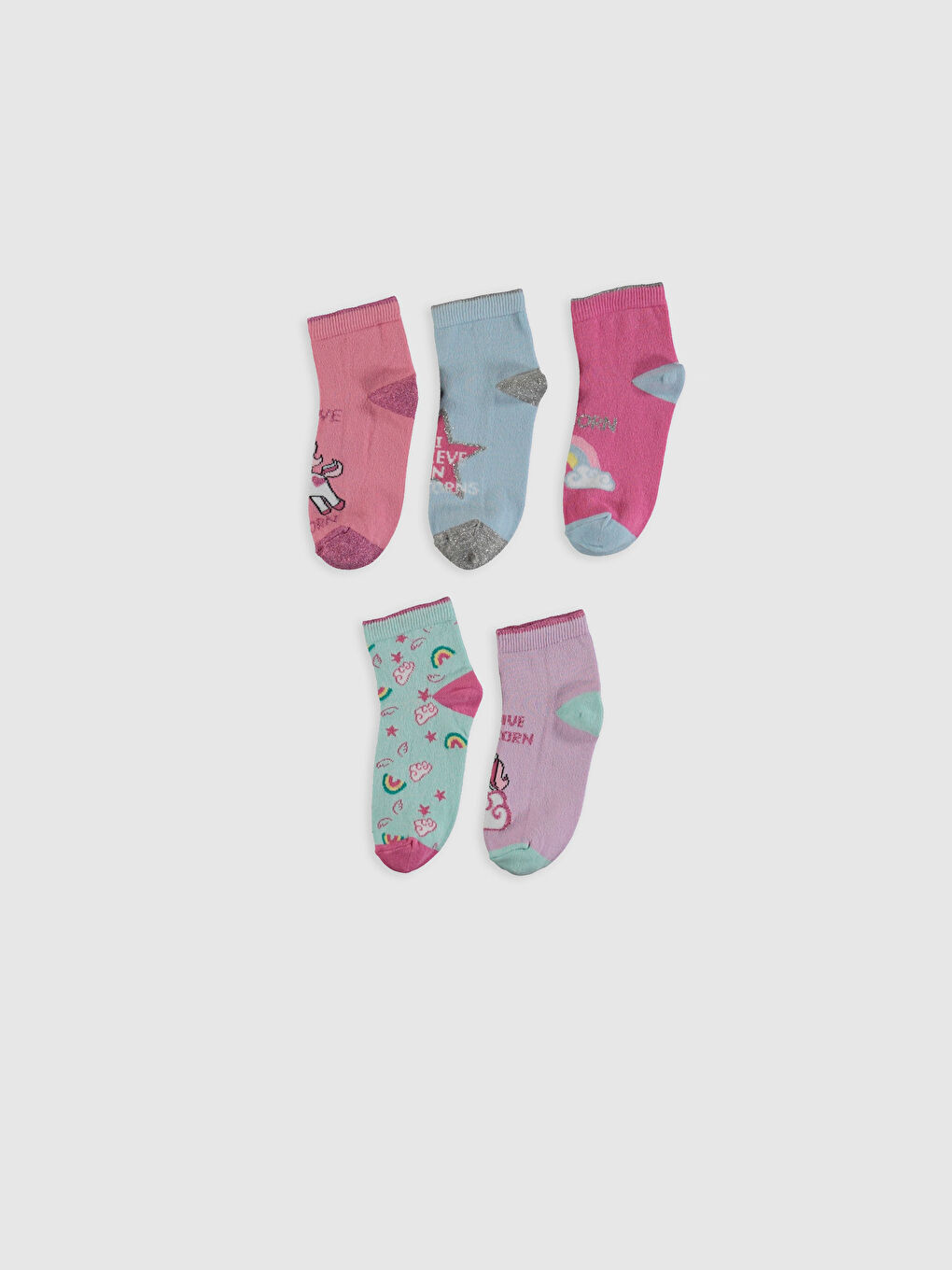 Chaussettes de Cheville pour Filles Lot de 5 Pièces-1