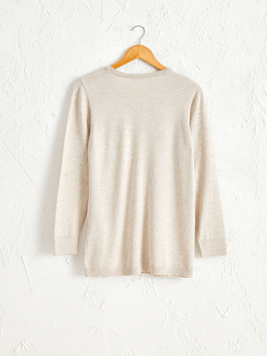 Тонкий трикотажный свитер из текстурированной ткани-1