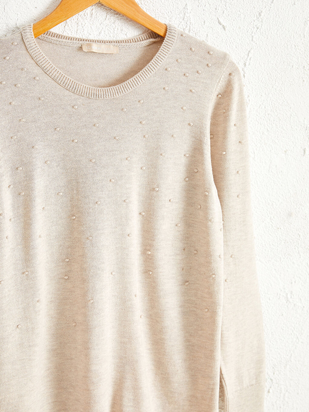 Тонкий трикотажный свитер из текстурированной ткани-2