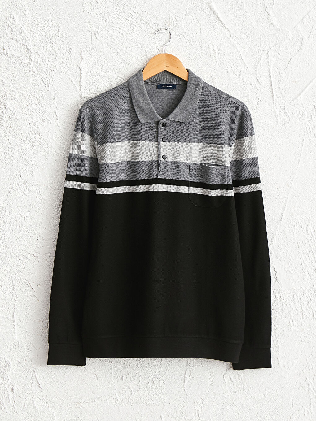 Tricou cu Guler Polo și Mânecă Lungă