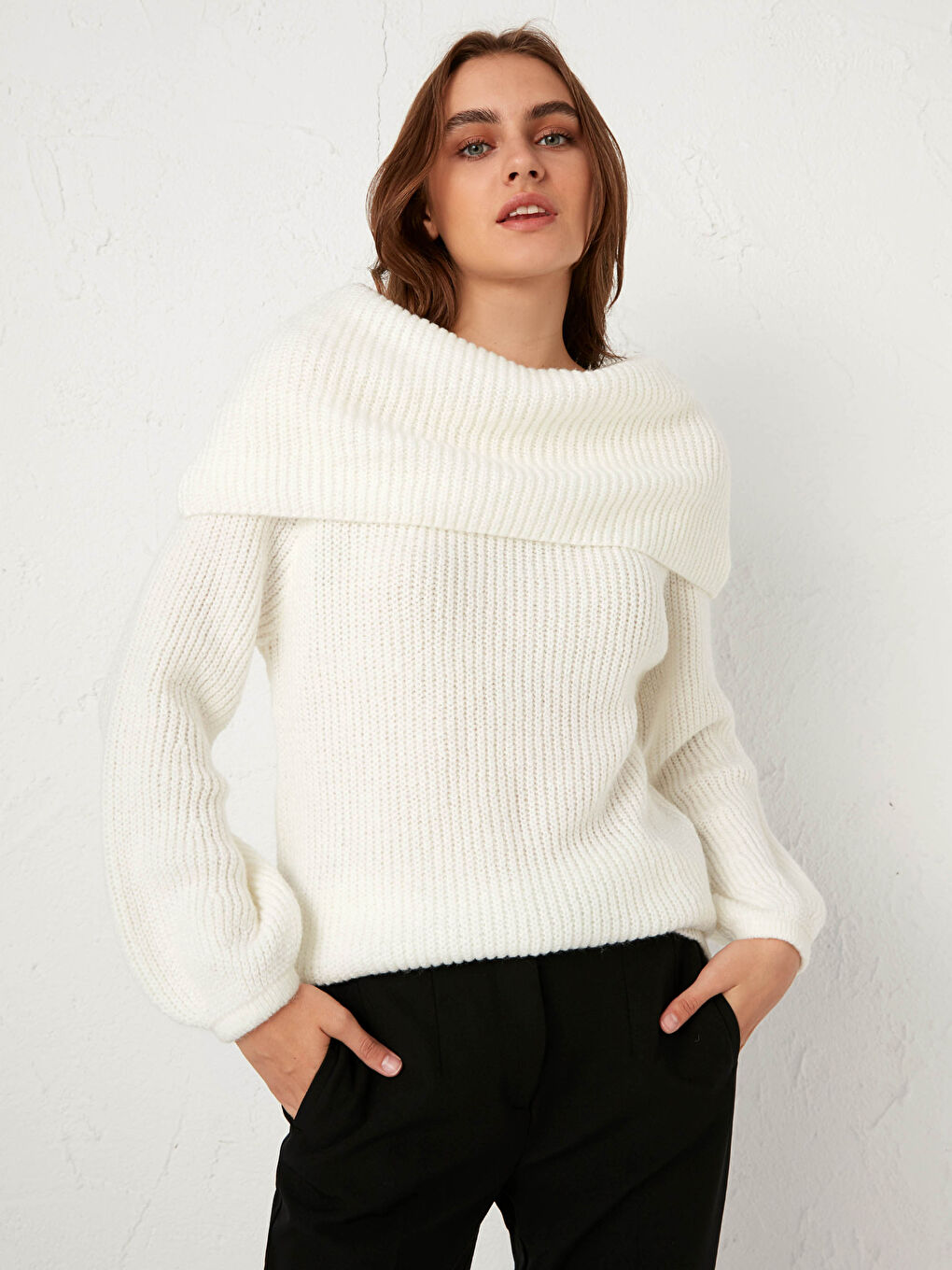 Long Sleeve Women's Thick Knitwear Sweater-2