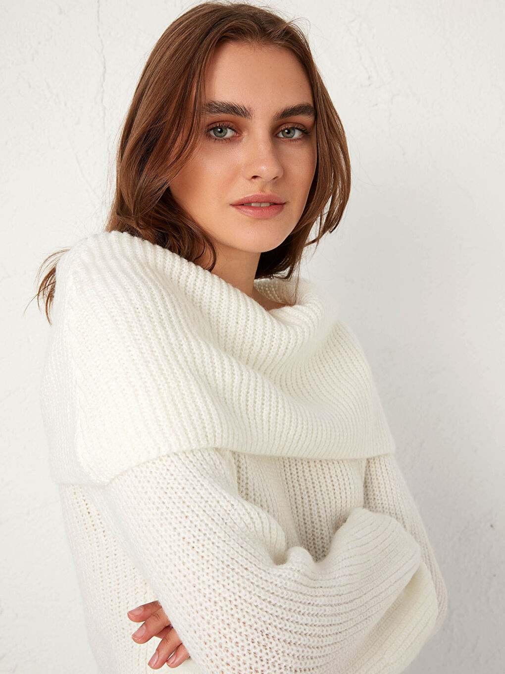 Long Sleeve Women's Thick Knitwear Sweater-3