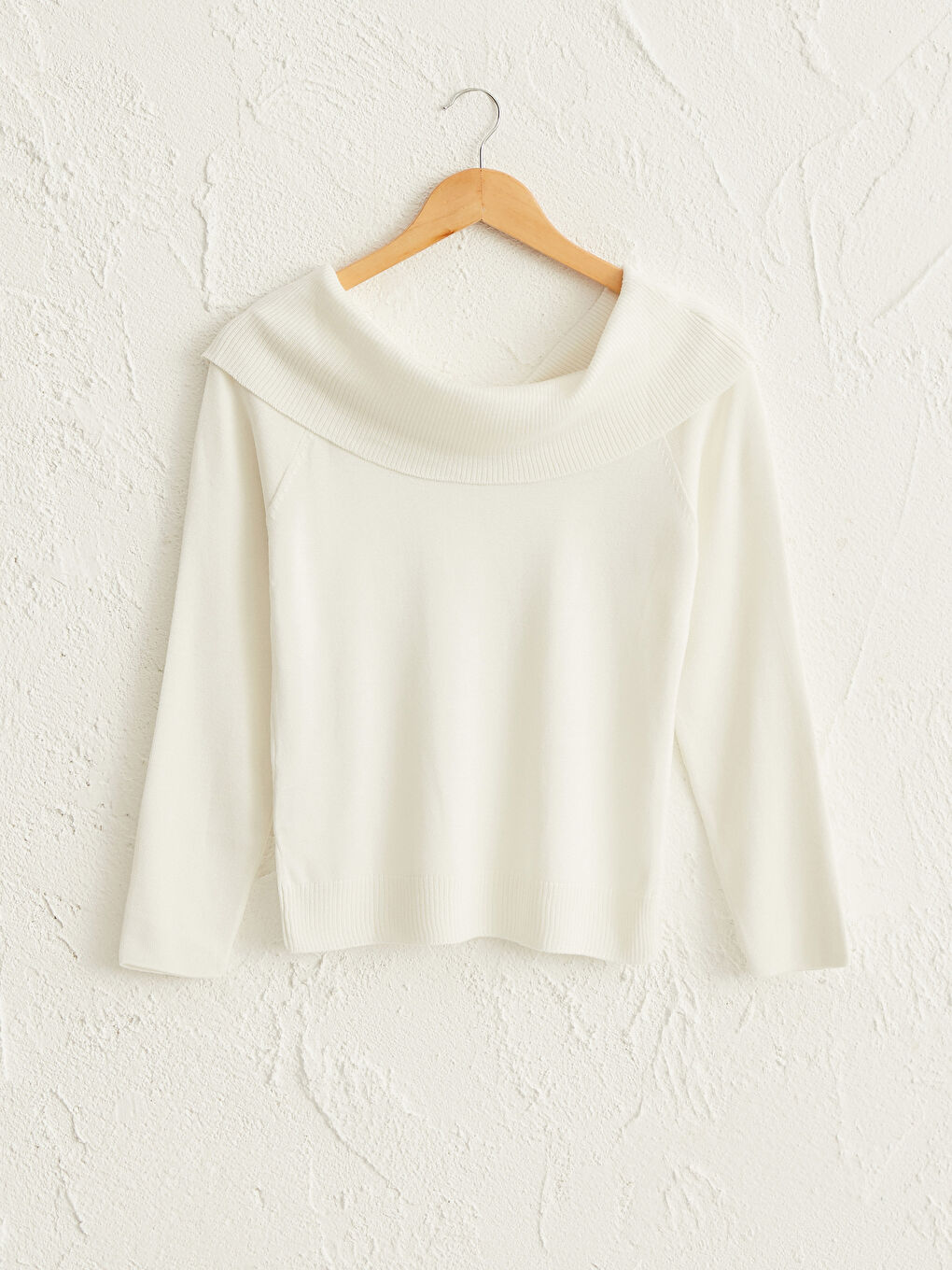 Bootsausschnitt Strickpullover-1