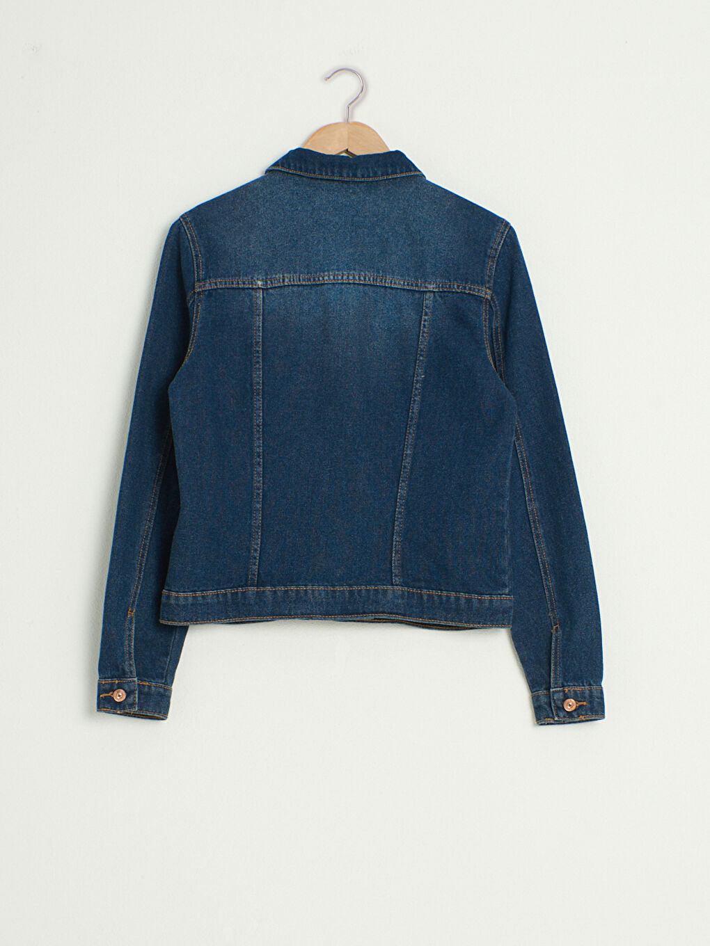 Джинсовая Куртка Женская Стандартного Кроя С Длинным Рукавом-1