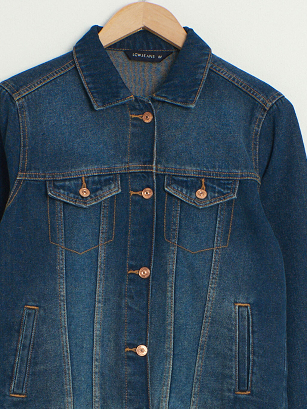 Джинсовая Куртка Женская Стандартного Кроя С Длинным Рукавом-2