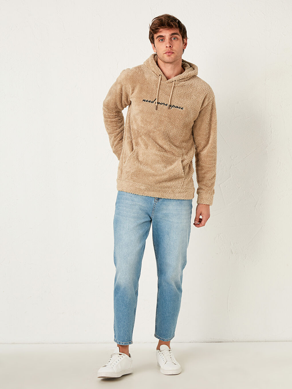 هودي سميك من القطيفة بغطاء رأس-3