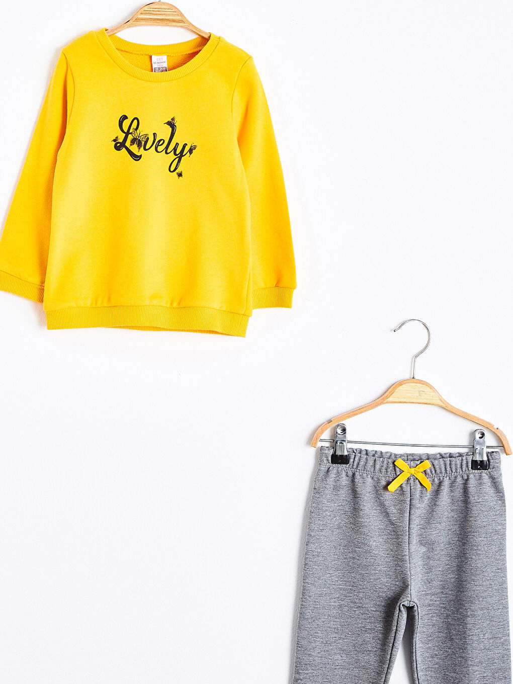 Sarı Kız Bebek Sweatshirt ve Pantolon-2