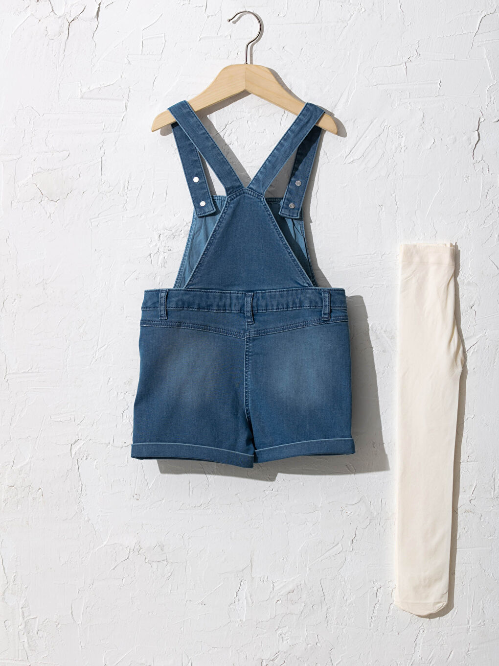 İndigo Kız Bebek Jean Salopet ve Külotlu Çorap-1