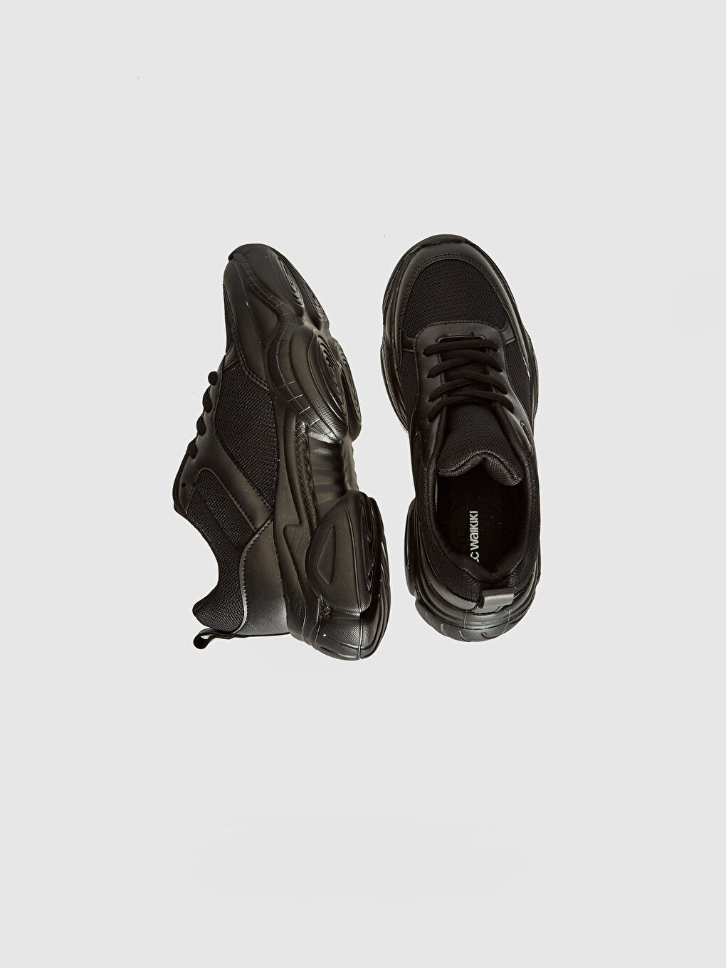 Siyah Kadın Bağcıklı Günlük Spor Ayakkabı-2