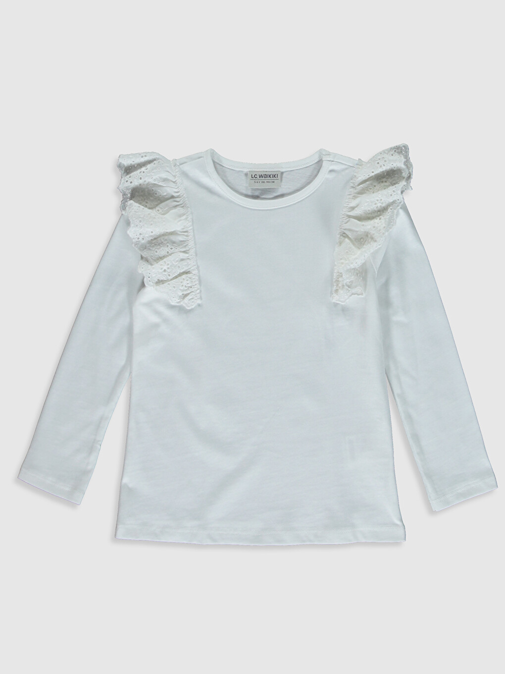 Girl's Ruffled Cotton T-shirt