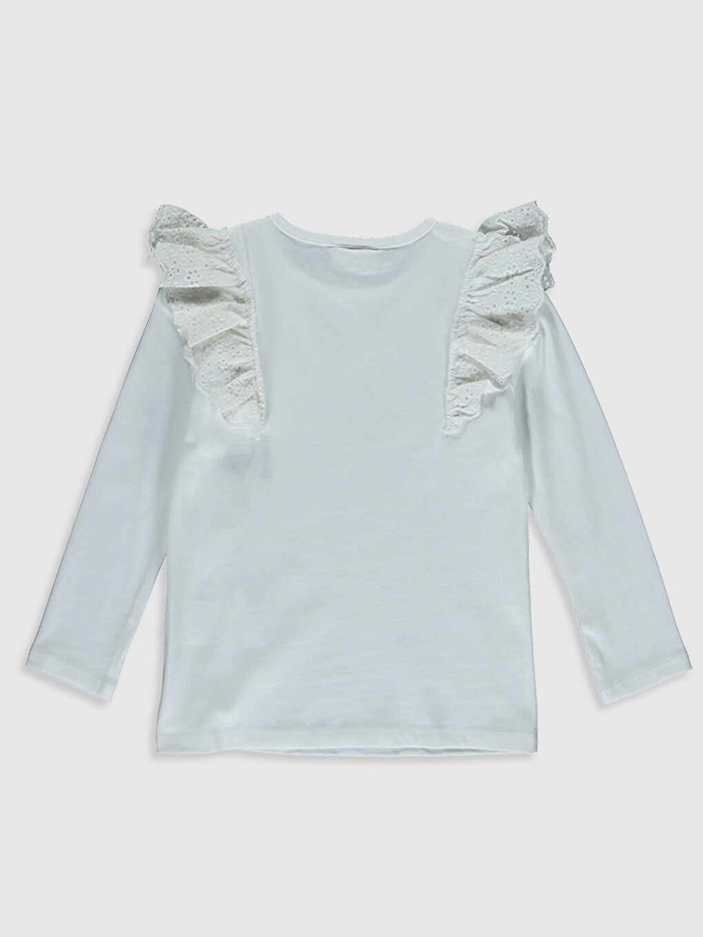 Girl's Ruffled Cotton T-shirt-1
