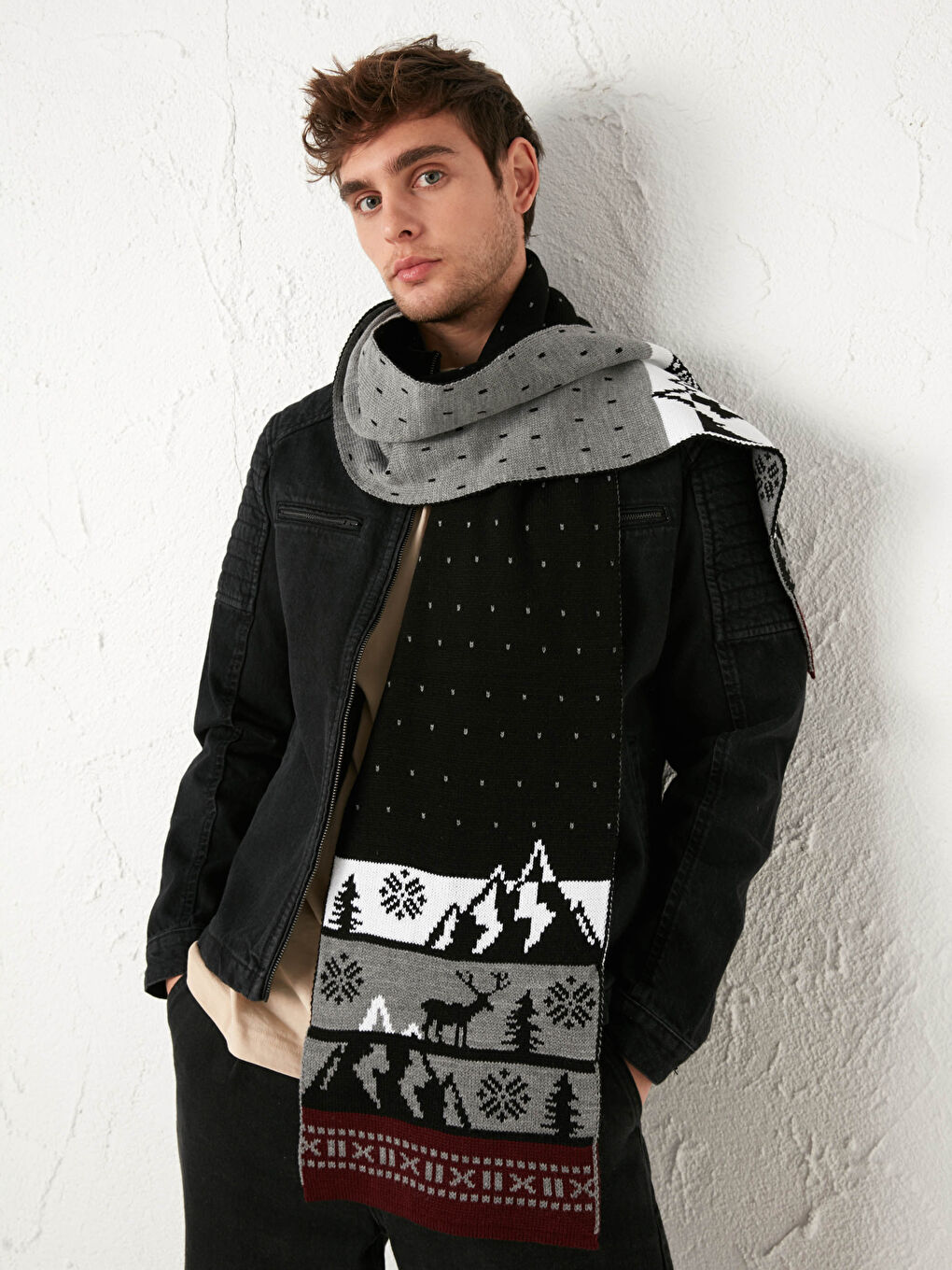 Šal od trikotaže sa šarama-2