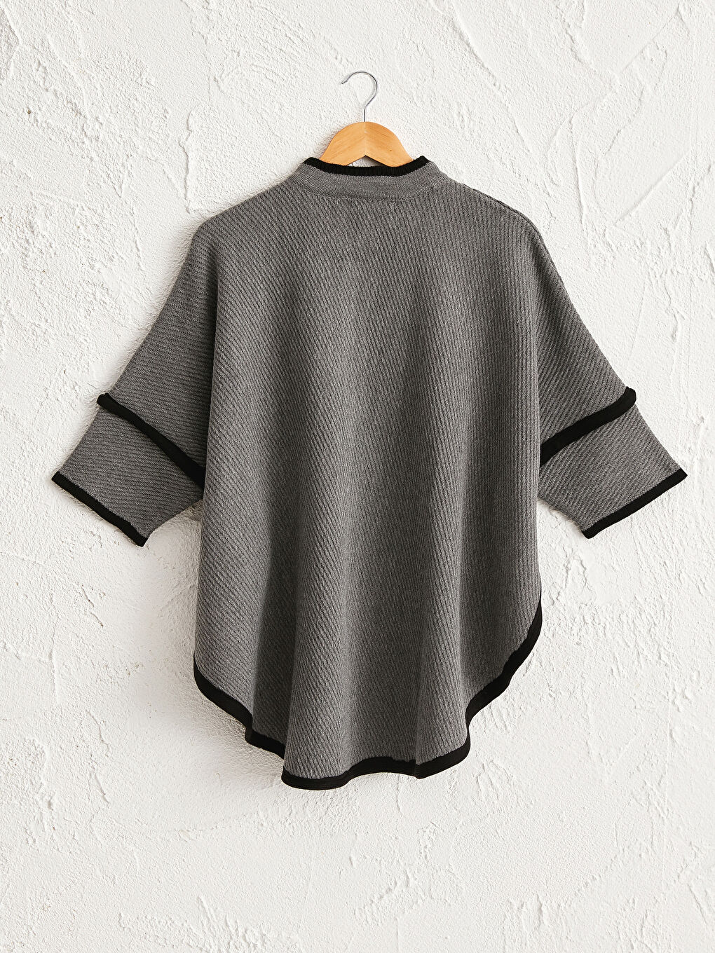 Self-Patterned Maternity Tricot Poncho-1