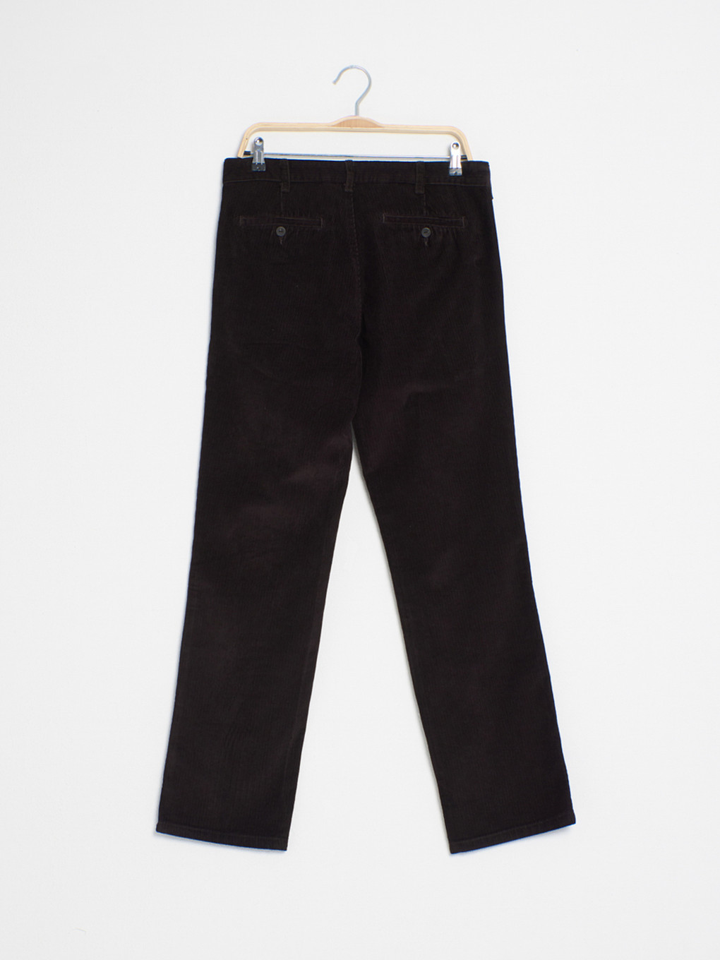 Kahverengi Geniş Kalıp Kadife Chino Pantolon-1