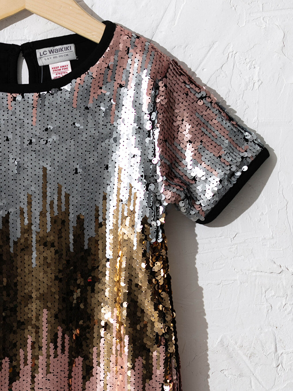 Girl's Double-Sided Sequin Dress-2