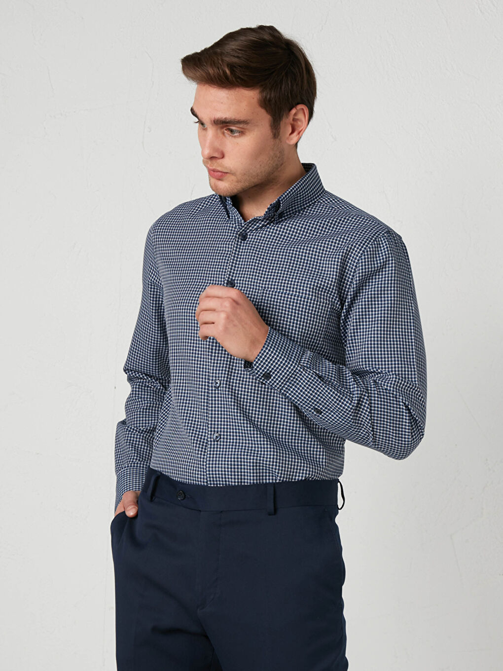 Chemise Gabardine Manches Longues Coupe Régulière