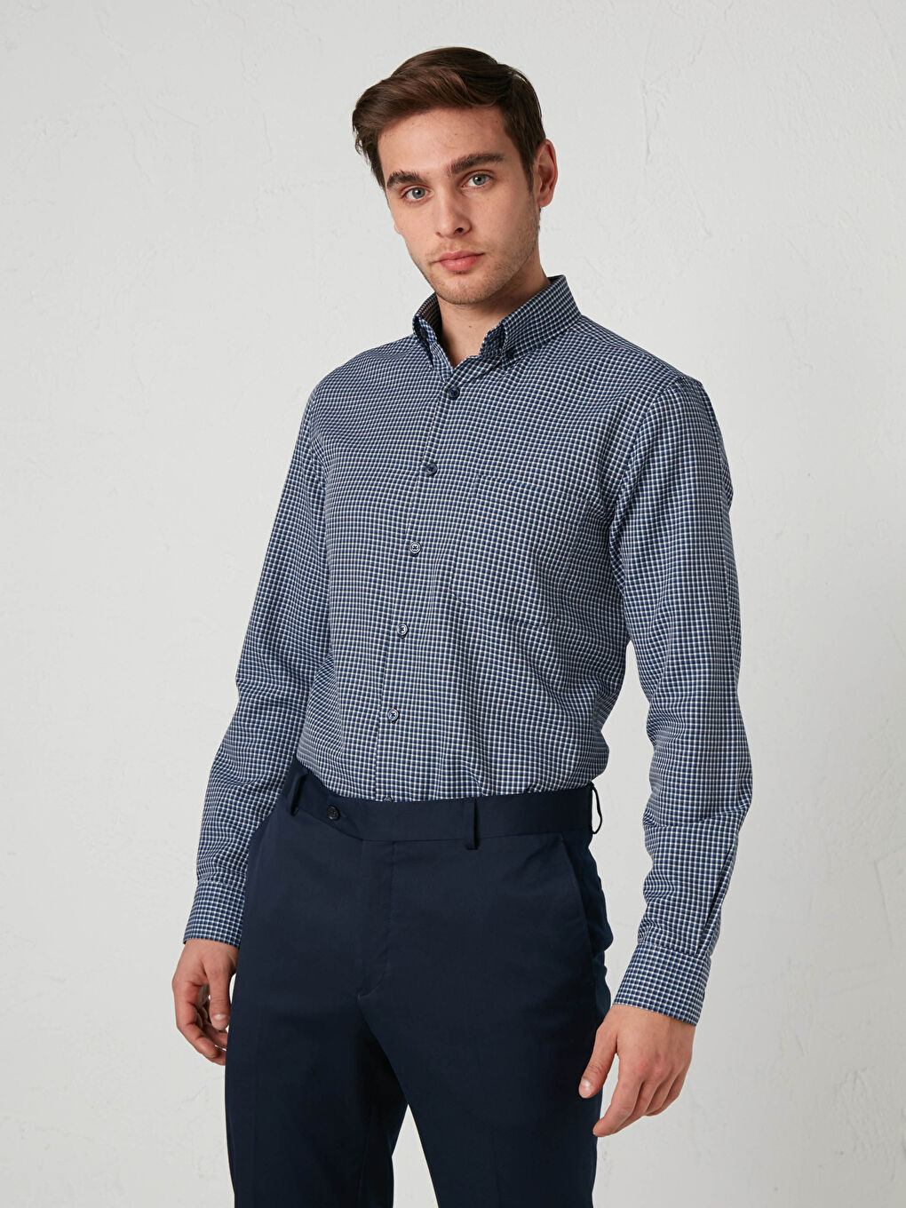 Chemise Gabardine Manches Longues Coupe Régulière-2