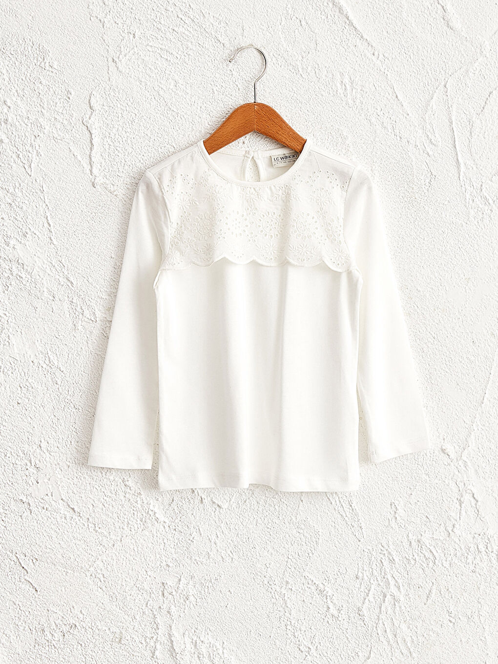 LCW Kids Girl's Scallop Detailed Cotton T-Shirt -0W9684Z4-FDU