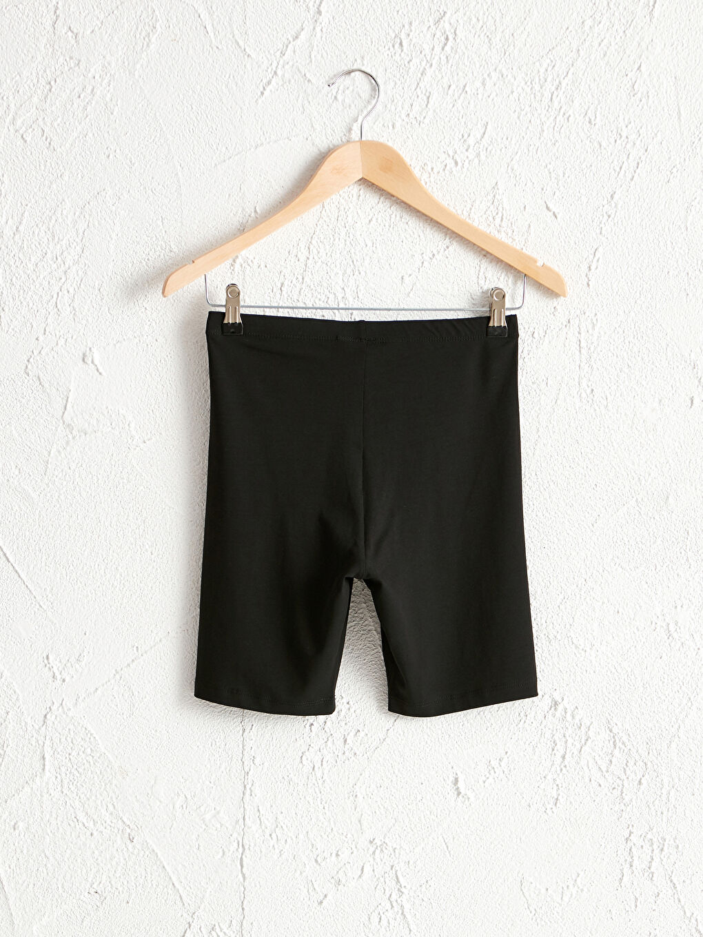 Siyah Kadın Beli Lastikli Düz İçlik Tayt-1