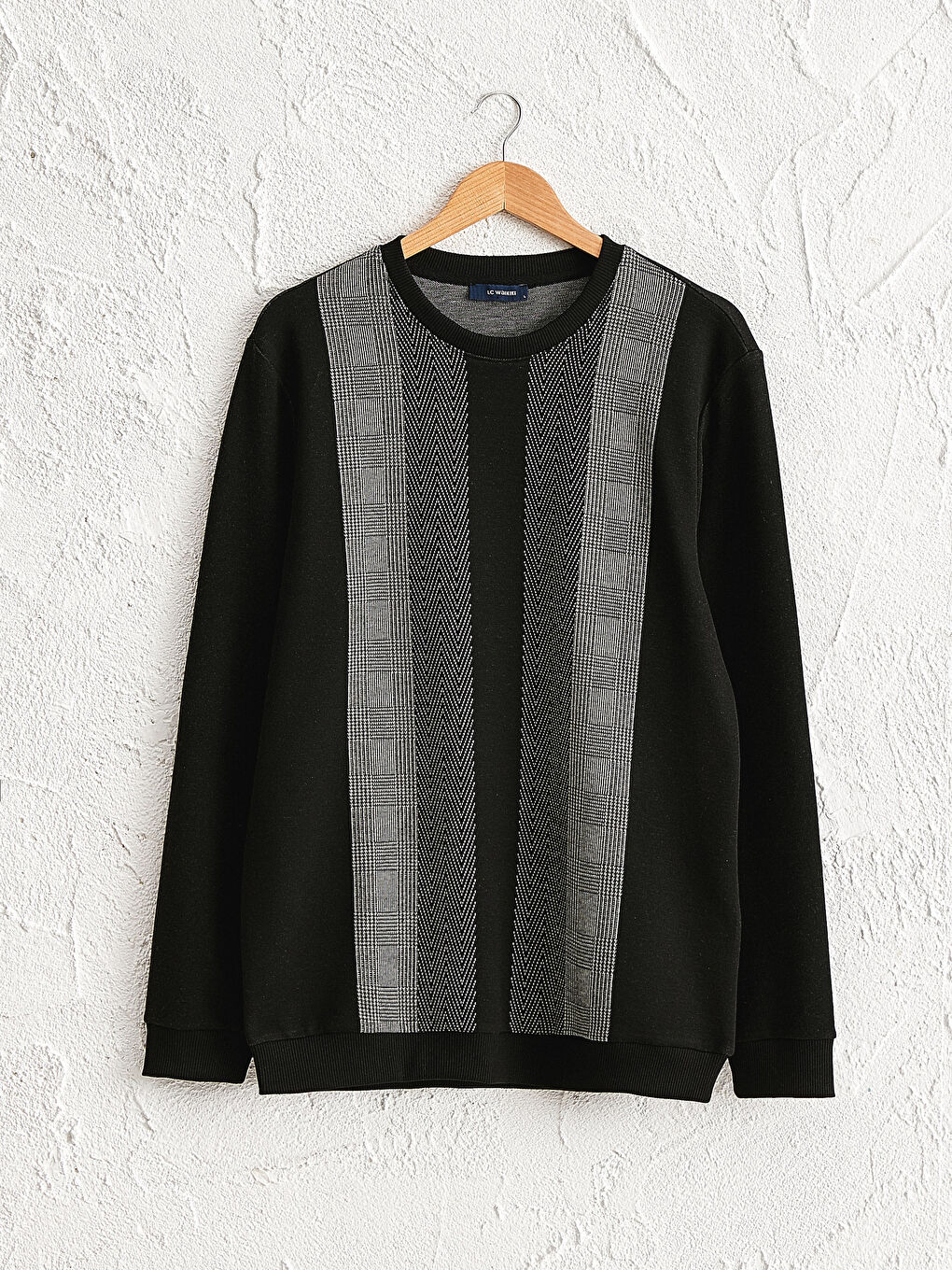 Crew Neck Patterned Sweatshirt