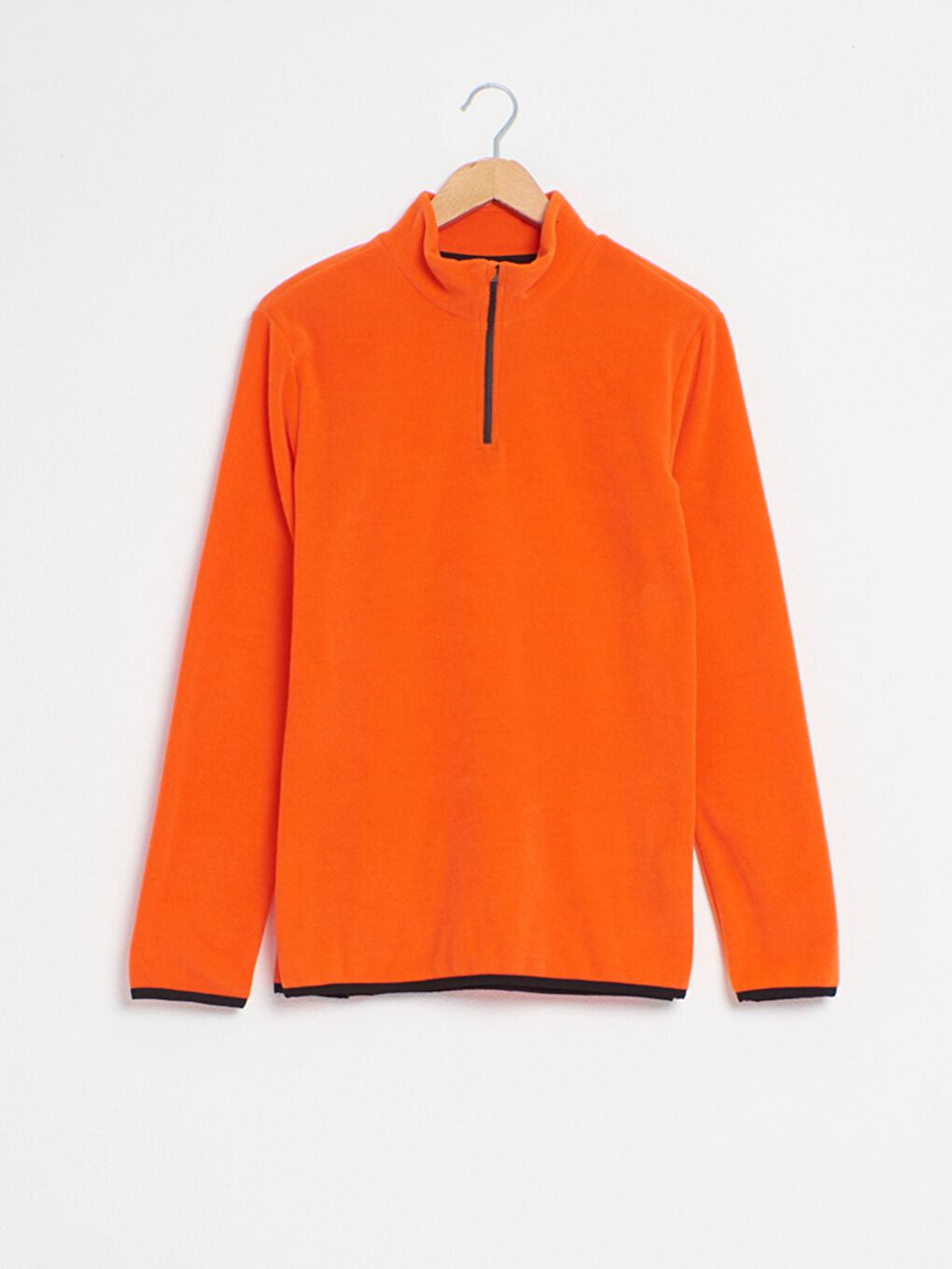 Turuncu Aktif Spor Dik Yaka Sweatshirt