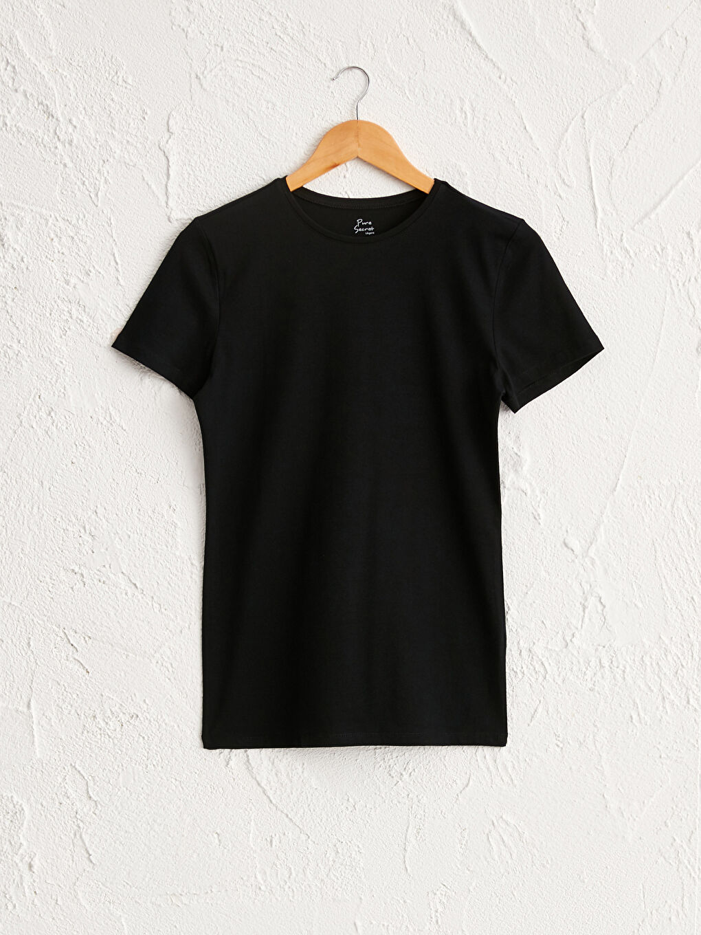 Круглый вырез Короткий рукав Гладкая Женская Однотонная Хлопковая Майка