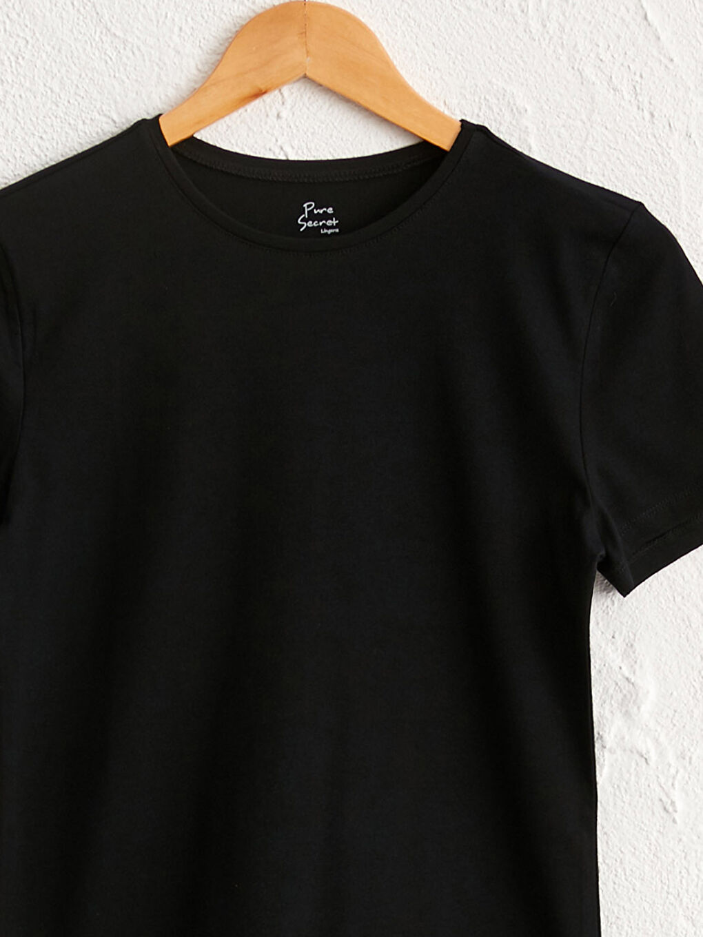 Круглый вырез Короткий рукав Гладкая Женская Однотонная Хлопковая Майка-1