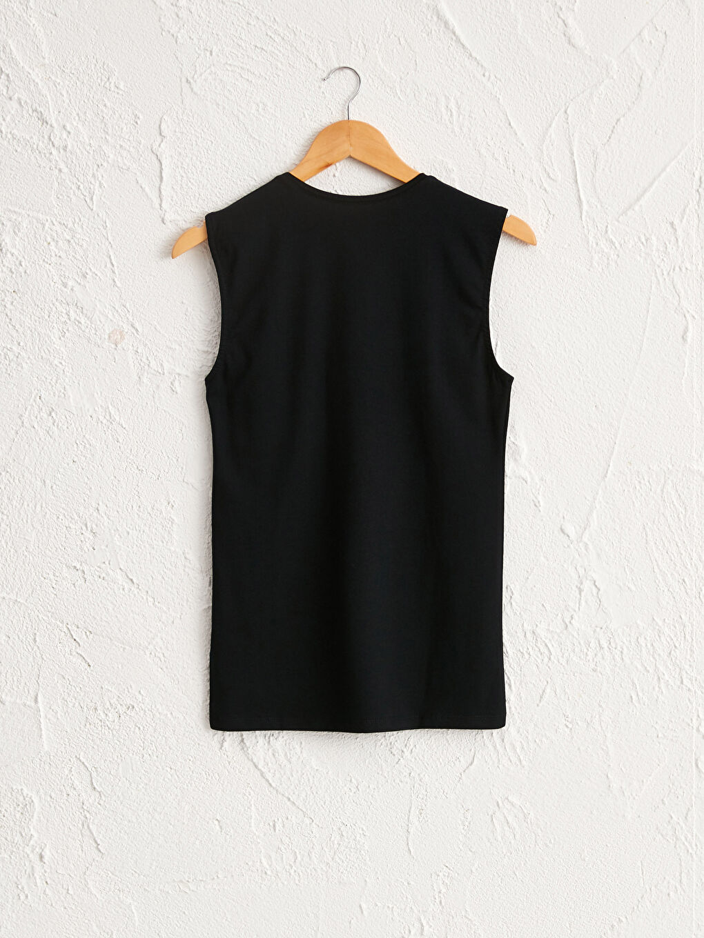 Женская однотонная хлопковая майка без рукавов с круглым вырезом-2