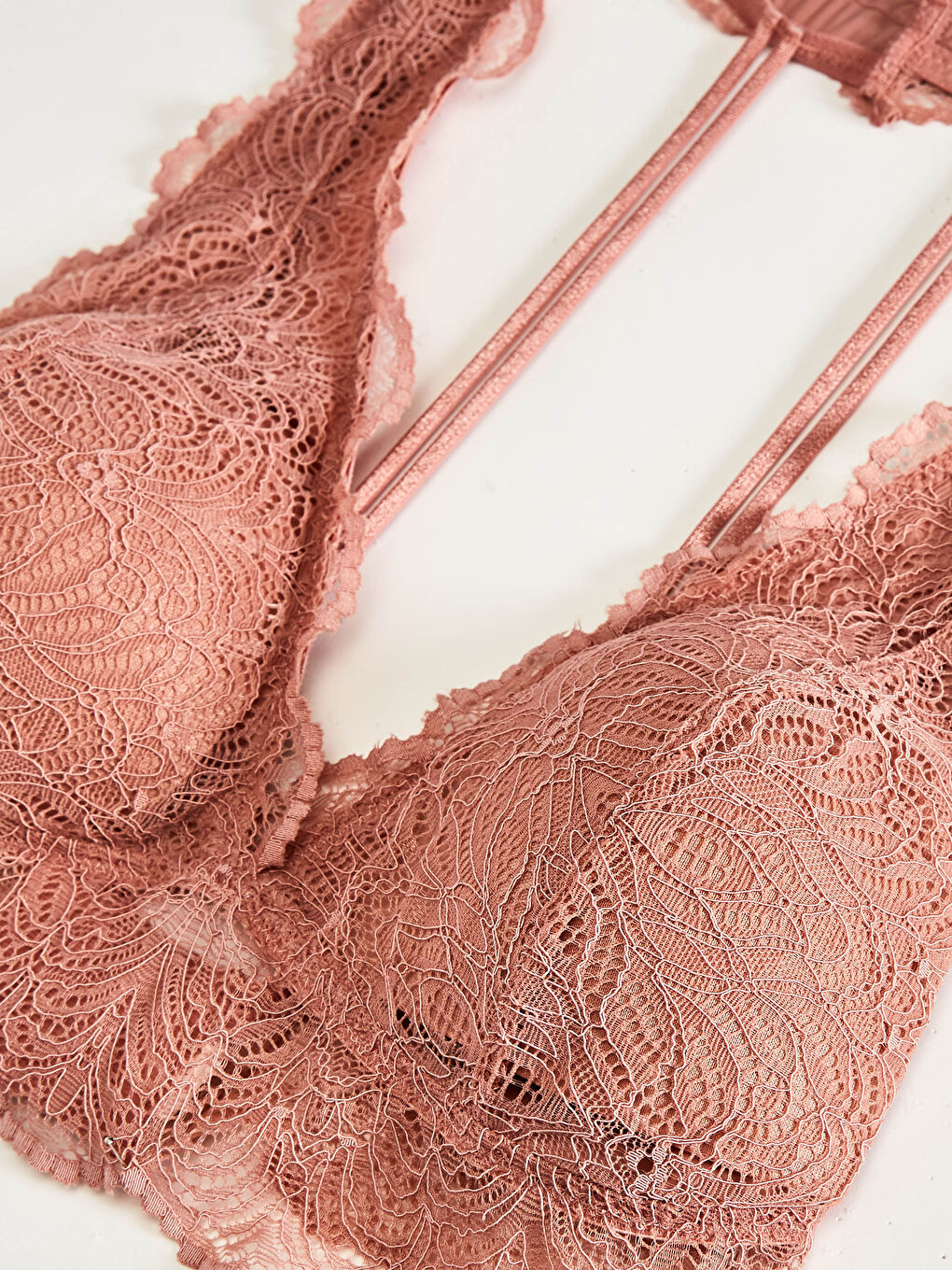 Pembe Dantel Kadın Dantelli Bralet-1