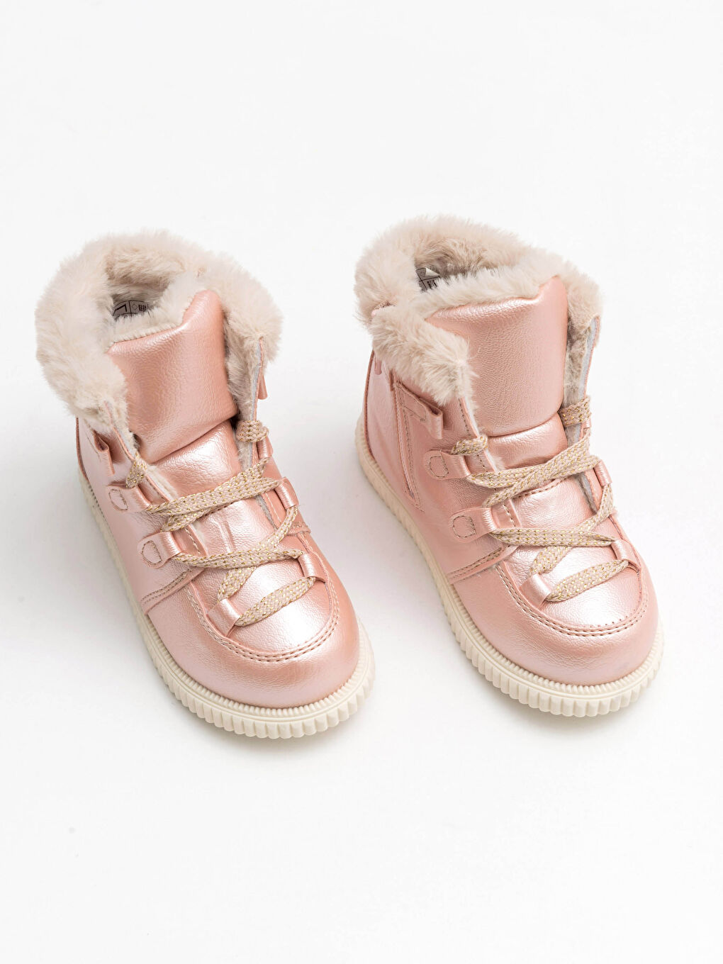 Pembe Kız Çocuk Kürk Astarlı Bot