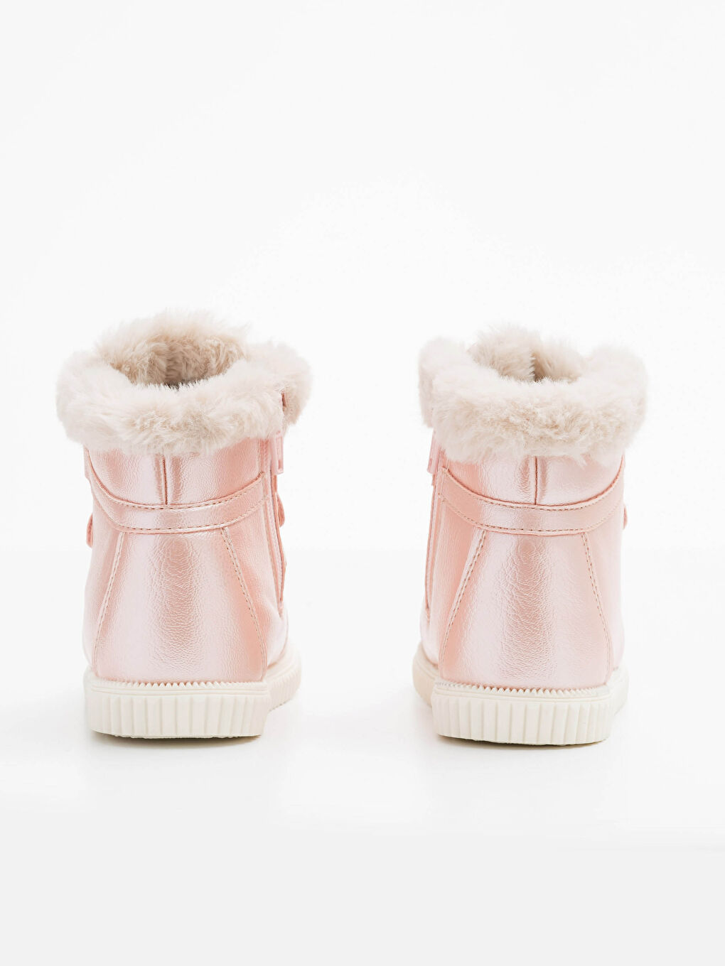 Pembe Kız Çocuk Kürk Astarlı Bot-4