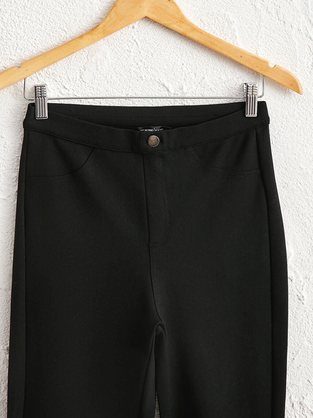 Siyah Bilek Boy Esnek Pantolon-2