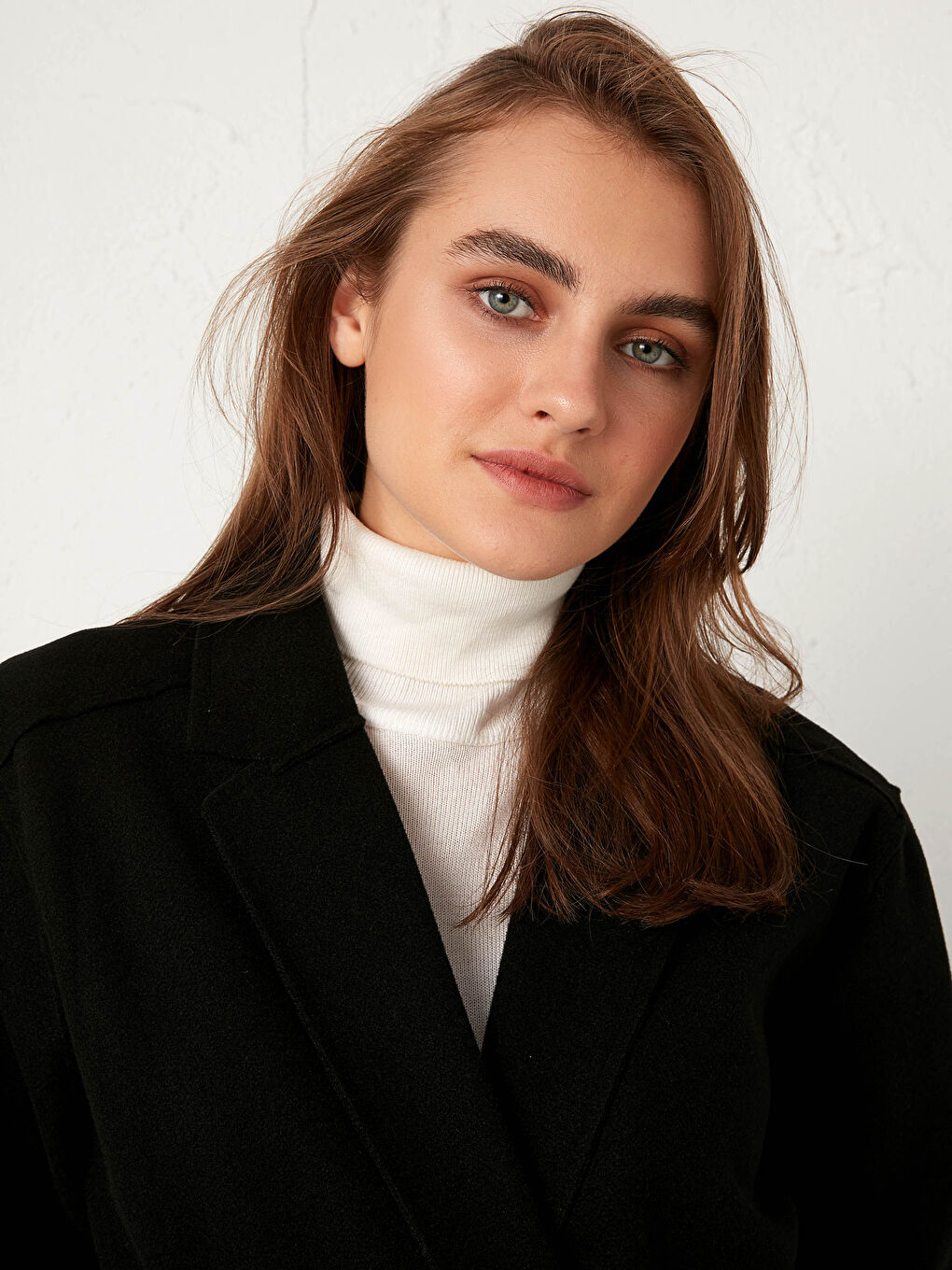 Shawl Collar Long Sleeved Women's Belted Cachet Coat-1