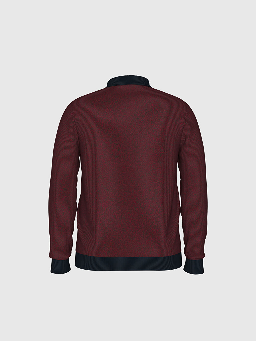Polo Neck Long Sleeve Sweatshirt-2